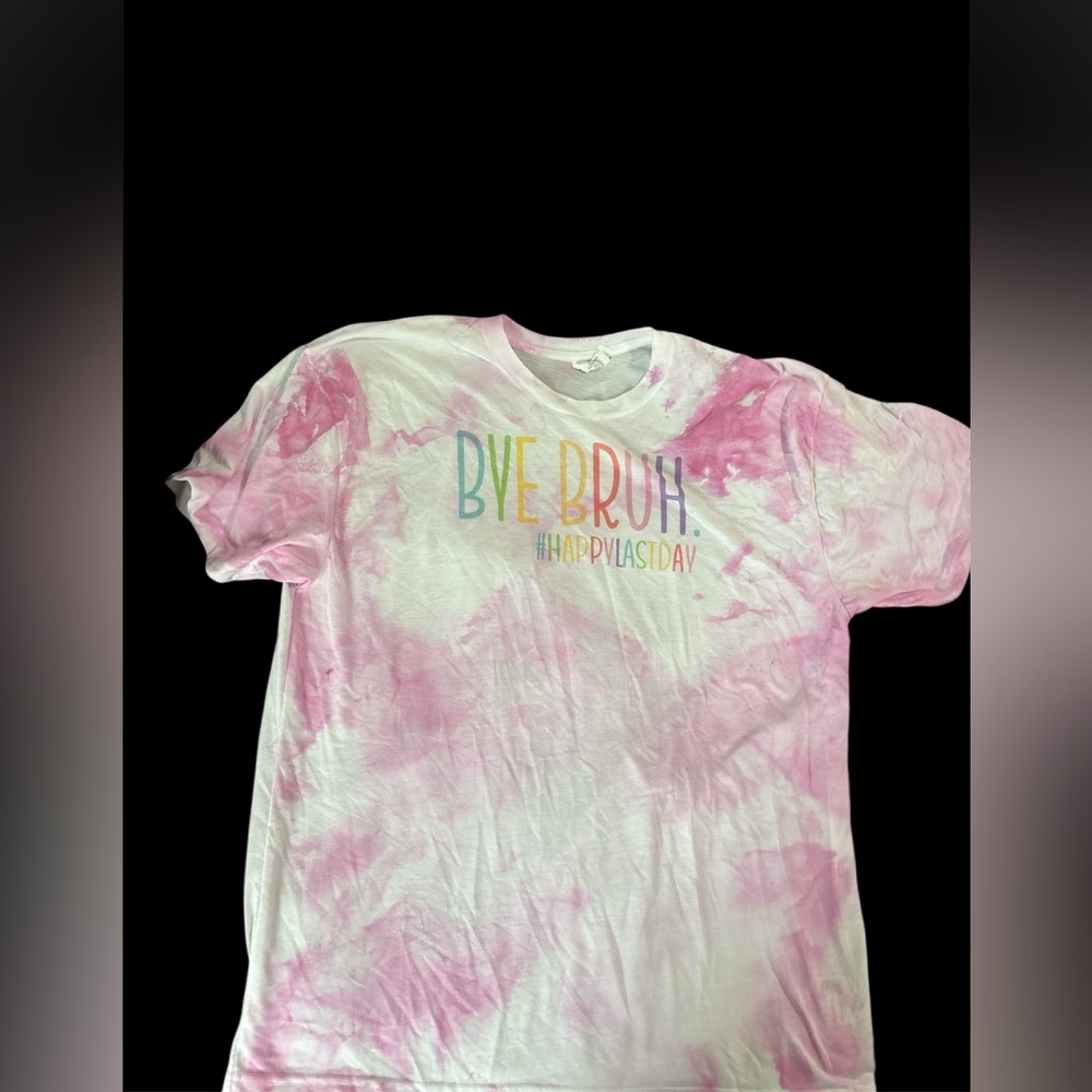 Pink and White Tie-Dye Short Sleeve Tee